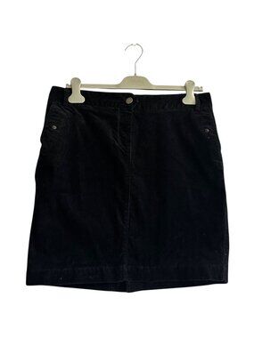 J. Crew Stretch Corduroy Skirt, Size 12P, Black